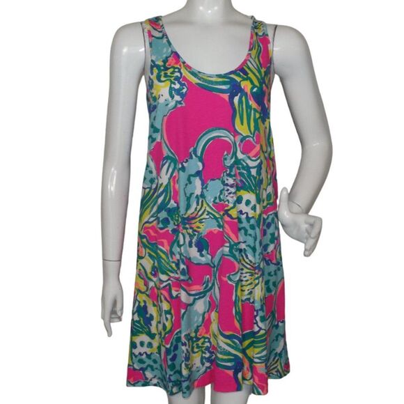 LILLY PULITZER Tank Dress, S, Melle Trapeze, Bright color, Racer back, Pink - Picture 1 of 14